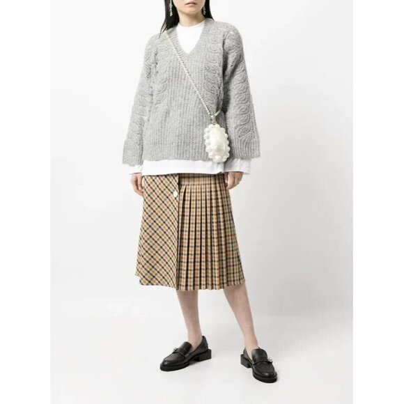 b+ab Women's Size Small Gray Layered Knit Jumper V-Neck Pullover Sweater $395 - Picture 1 of 11